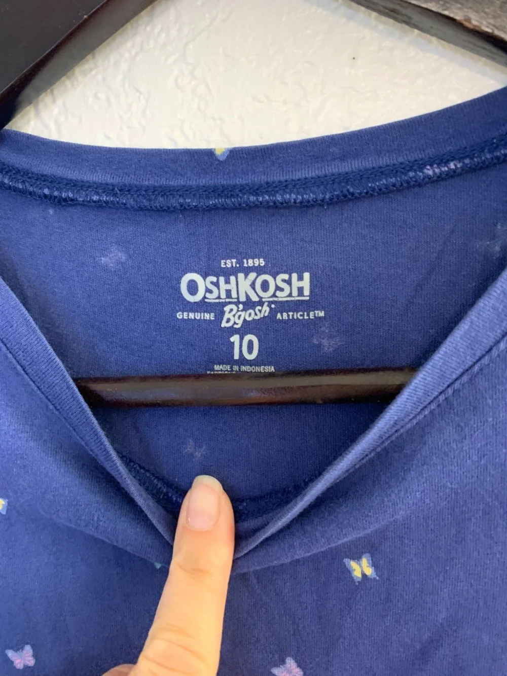 OshKosh B'gosh Blue Butterfly Print Kids Tee | 10